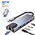 Hub Usb Tipo C Adaptador 5x1 Para Rede Rj45 USB 2.0 3.0 HDMI - Imagem 1
