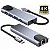 Hub Usb Tipo C Adaptador 5x1 Para Rede Rj45 USB 2.0 3.0 HDMI - Imagem 2