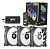 Kit 3 Cooler Fan 12cm Argb Controladora Ventoinha 12v Preto - Imagem 3