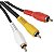 Cabo De Vídeo 3 Rca x 3 Rca Pix Com Coaxial Central 3 Metros - Imagem 2
