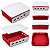 Case Oficial Para Raspberry Pi 4B Branco Vermelho Plastico - Imagem 1