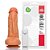Prótese Maciça com Vibro Escroto e Ventosa Pele 19,5 x 5,5cm - ADAO39 - Imagem 1