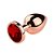 Plug Anal Metal Rose com Brilhante Vermelha Pedra Redonda P - 7443 - Imagem 1