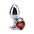Plug Anal Metal Pedra Formato Coração Cromado Medio - 5848 - Imagem 1