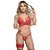 Conjunto Top Rendado Com Persex Sensual Vermelho Tamanhos - 28191 - Imagem 1