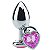 Plug Anal Metal Pedra Formato Coração Cromado - 58489 - Imagem 2