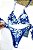 Biquíni Cortininha - Fio Dental+ Premium Proteção UV50+ Floral Azul - Imagem 6