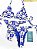Biquíni Cortininha - Fio Dental+ Premium Proteção UV50+ Tropical Grid - Azul - Imagem 4