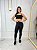 Conjunto Legging Básica+ Top Alça Reta Plus Size Cor Preto - Imagem 1