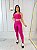 Conjunto Legging Básica+ Top Alça Reta Cor Rosa Fuschia - Imagem 3