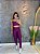 Conjunto Tradicional Legging+ Top Alça Reta Cor Roxo Uva - Imagem 5