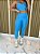 Conjunto Legging Básica+ Top Alça Reta Cor Azul Céu - Imagem 4