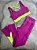 Conjunto Legging Val+ Top Cor Fuschia+Amarelo Neon - Imagem 1