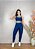 Conjunto Legging Básica+ Top Alça Reta Cor Azul Marinho - Imagem 1