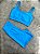 Conjunto Short Meia Coxa+ Top Alça Reta Cor Azul Céu - Imagem 1
