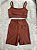 Conjunto Short Meia Coxa+ Top Alça Reta Cor Cobre - Imagem 1