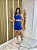 Conjunto Short Meia Coxa+ Top Alça Reta Cor Azul Royal - Imagem 3