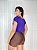 Blusa Croped Manga Curta Cor Roxo - Imagem 4