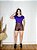 Blusa Croped Manga Curta Cor Roxo - Imagem 3