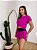 Blusa Croped Manga Curta Cor Fuschia(Roseland) - Imagem 1