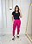 Blusa  Croped Manga Curta Cor Preto - Imagem 4