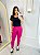 Blusa  Croped Manga Curta Cor Preto - Imagem 2