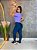 Blusa  Croped Manga Curta Cor Lavanda - Imagem 2
