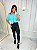 Blusa Croped Manga Curta Cor Azul Claro - Imagem 1