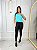 Blusa Croped Manga Curta Cor Azul Claro - Imagem 3