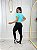 Blusa Croped Manga Curta Cor Azul Claro - Imagem 2