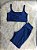 Conjunto Short Bolso+Top Alça Reta Cor Azul Marinho - Imagem 1