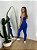 Conjunto Legging Básica + Top Nula Manga Cor Azul Royal - Imagem 2