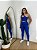 Conjunto Legging Básica + Top Nula Manga Cor Azul Royal - Imagem 3