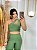 Conjunto Legging Básica + Top Nula Manga Cor Verde Oliva - Imagem 3