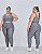 Conjunto Legging Básica Plus Size+ Top Alça Larga Cor Mescla(Cinza) - Imagem 1