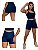 Conjunto Short Crossfit + Top Alça Reta Cor Azul Marinho - Imagem 1