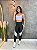 Conjunto Legging Lary+Top Tiras Cor Preto+Lavanda - Imagem 2