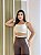 Conjunto Legging Vivo+Top Alça Reta Cor Marrom+Off - Imagem 1