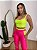 Conjunto Legging Vivo+Top Alça Reta Cor Rosa Neon+Amarelo Neon - Imagem 1