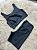 Conjunto Short Meia Coxa+ Top Clarisse Cor Preto - Imagem 1