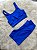 Conjunto Short Meia Coxa+ Top Clarisse Cor Azul Royal - Imagem 1