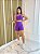 Conjunto Short Meia Coxa+ Top Clarisse Cor Roxo Amora - Imagem 1