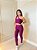 Conjunto Legging Básica + Top Nula Manga Cor Roxo Uva - Imagem 1