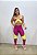 Conjunto Legging Karyne+ Top Cor Rosa Fuschia+Amarelo Neon - Imagem 2
