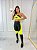 Conjunto Legging Karyne+ Top Cor Preto+ Amarelo Neon - Imagem 3