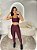 Conjunto Legging Básica+ Top Alça Reta Cor Açai - Imagem 1