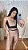 Conjunto Legging Bolso Vivo+Top Cor Cappucino+Preto - Imagem 4