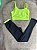 Conjunto Legging Marcela+ Top Cor Preto+Amarelo Neon - Imagem 1