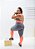 Conjunto Athena Legging+Top Cor Cinza+Laranja Neon - Imagem 5