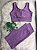 Conjunto Short Ciclista Plus Size Cor Mescla(Rajado/Rosa) - Imagem 1